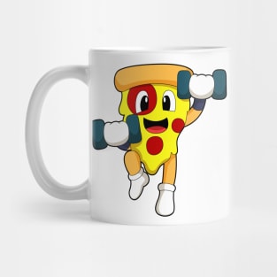 Pizza at Fitness with Dumbbells Mug